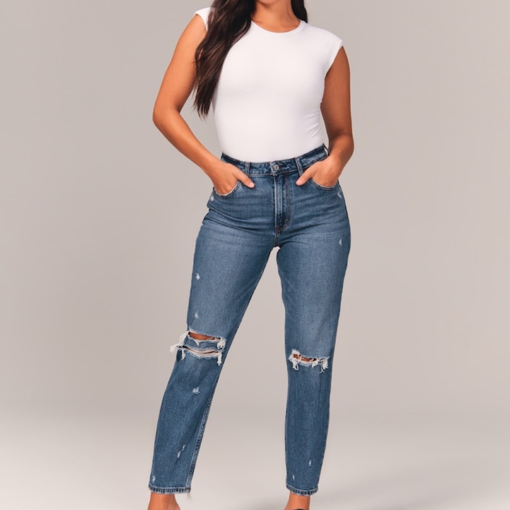 Abercrombie curve love high rise mom jeans